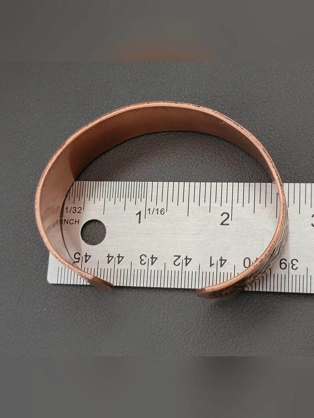 Vintage Solid Copper Mohawk Trail Scenic Cuff Bracelet Native American Mountain